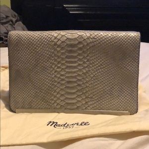 NWOT Madewell serpentine leather clutch